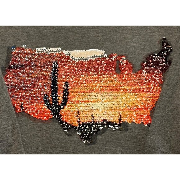 Women's Long-Sleeve Raglan Top Grey by Angel + Premium Polyester Blend Size L - Picture 3 of 9